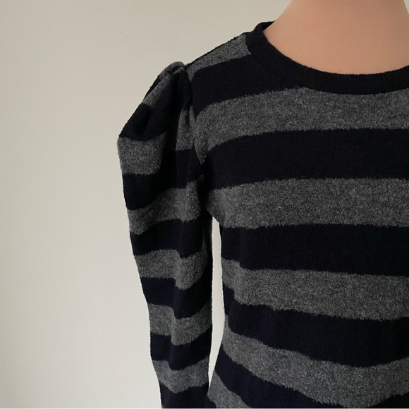 Amour Very Rosemary Stripe Puff Shoulder Long Sleeve Wool Blend Dress NWT Size S - Picture 9 of 12